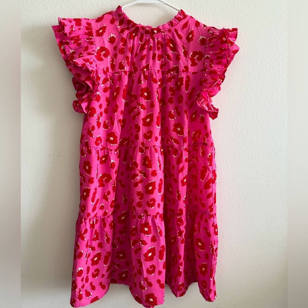 Josie Pink and Red Leopard Dress